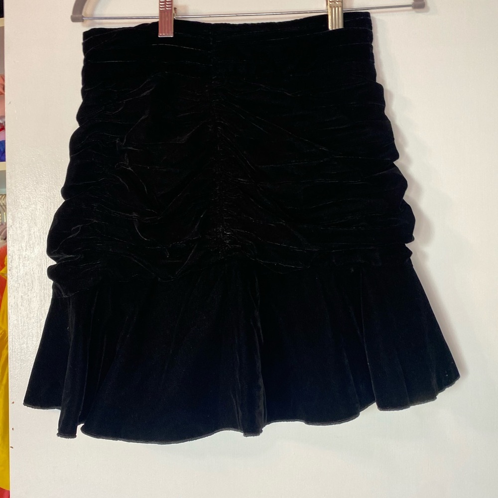 HM evening velvet shirred mini skirt